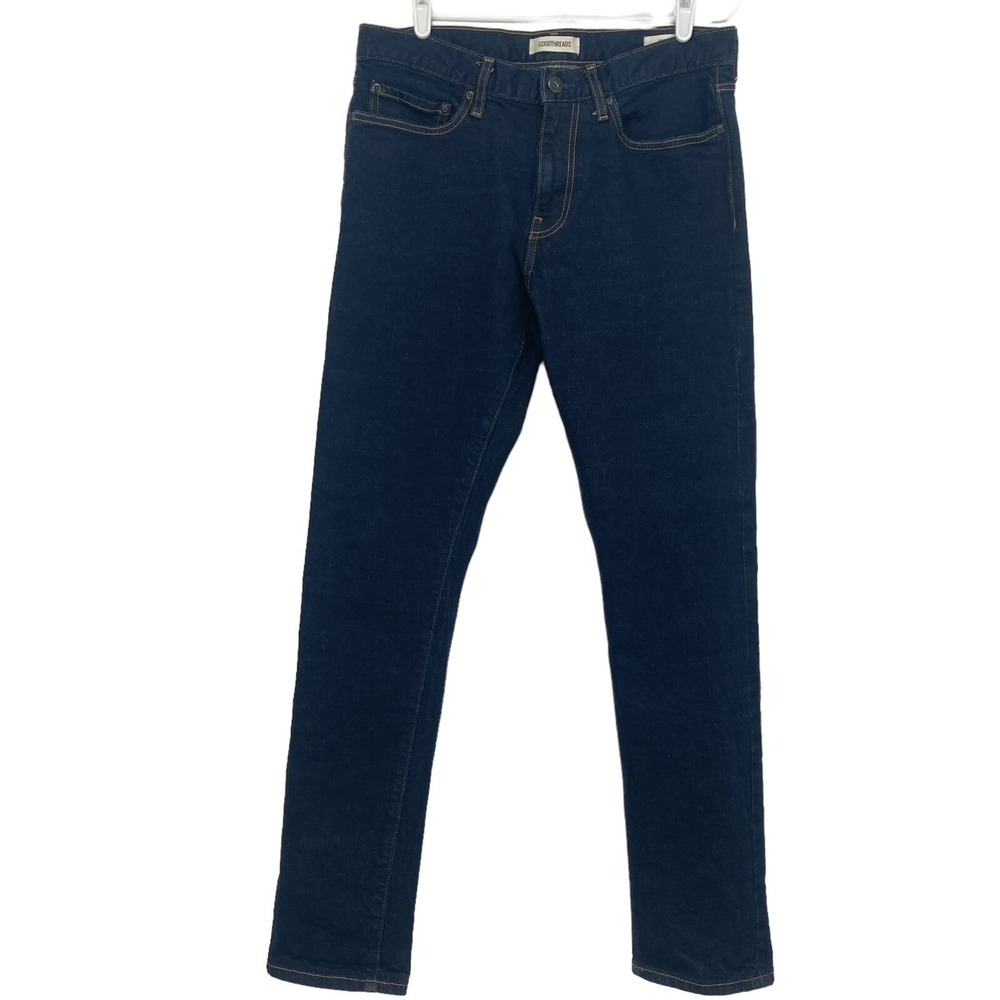 Goodthreads Men's Trendy Casual Denim Jeans 32x33 Slim Fit Stretch Mid Rise Navy